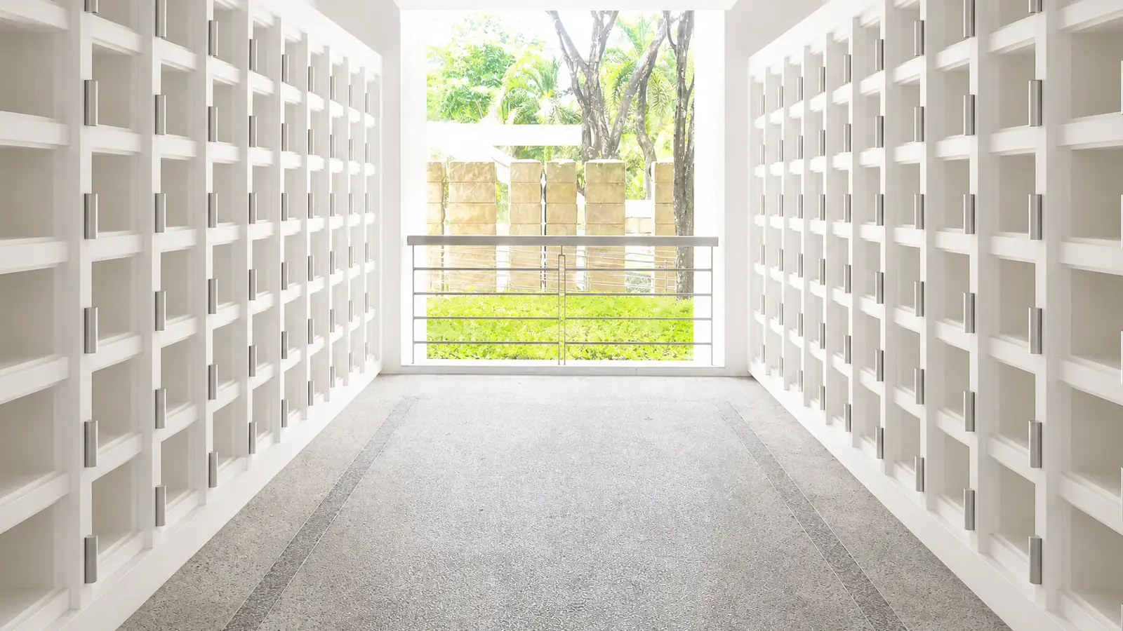 A columbarium niche corridor in Singapore