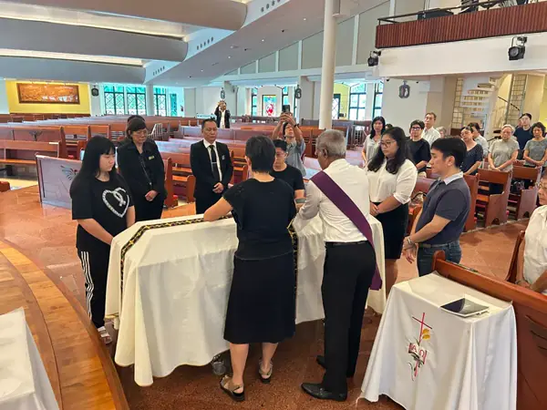 The funeral Mass at a Catholic church in Singapore